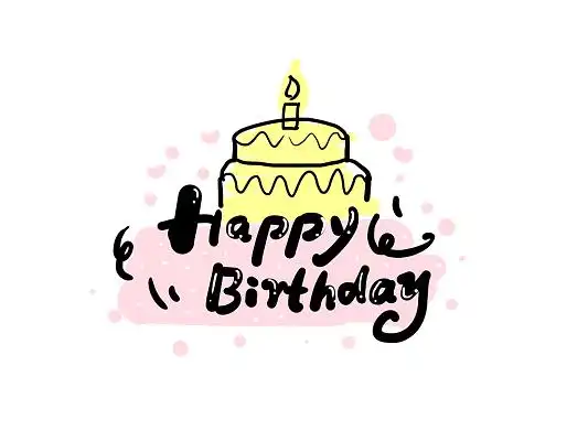 卡通涂鸦风happybirthday手写艺术字生日快乐