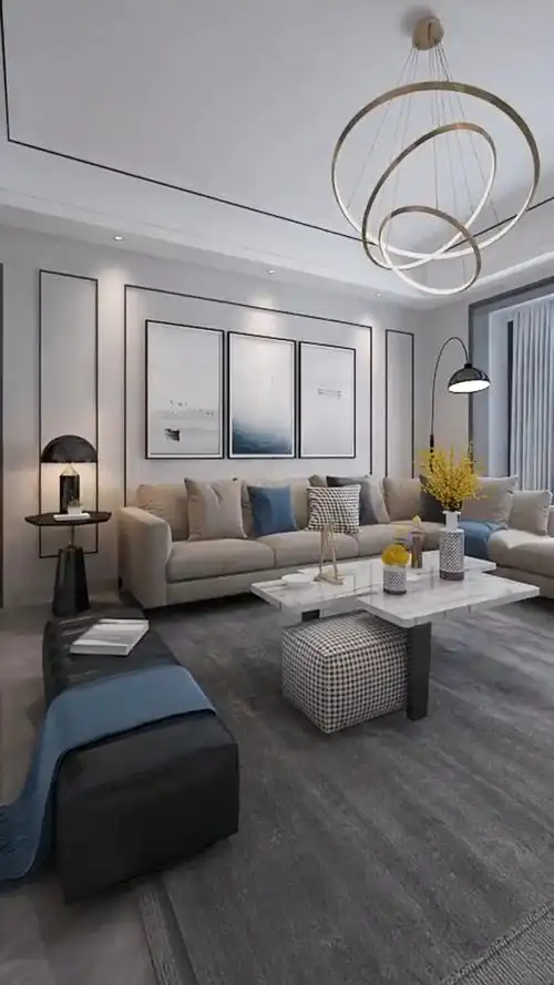 2020年最流行的现代轻奢风格客厅#装修