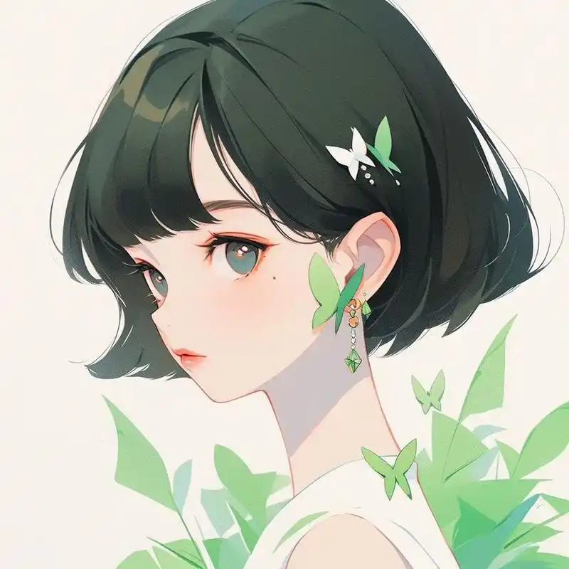 绿色短发系列头像:绿色,希望之光.青春畅想,梦想飘扬.
