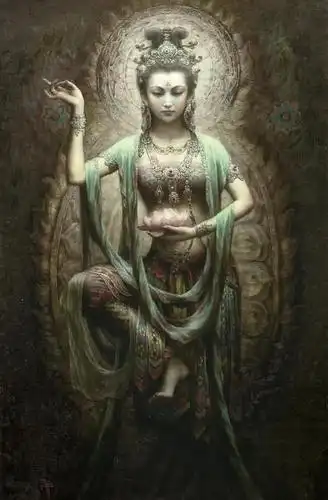 绝美敦煌壁画:大丈夫相的观世音,怀抱琵琶的飞天女,惊艳了世人