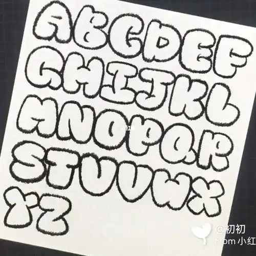 涂鸦字母表泡泡字
