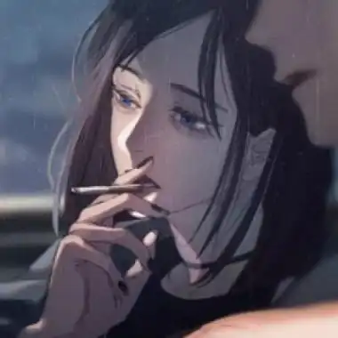 动漫女头像抽烟