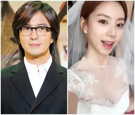 韩流鼻祖裴勇俊和朴秀珍于昨天下午六时在首尔华克山庄举行非公开