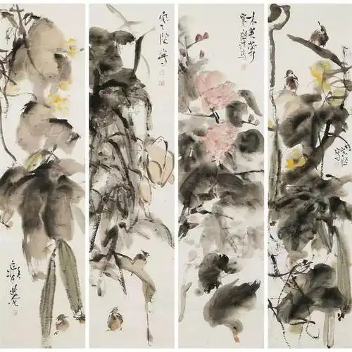 崔兆礼花鸟画纵横随意有无间似影如形如梦远