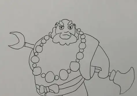 鲁智深的简笔画卡通