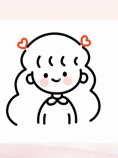 可爱的小女孩简笔画