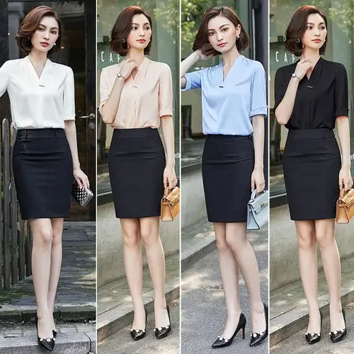 职业装女套装裙夏季短袖时尚气质保险公司销售工作服教师面试服装