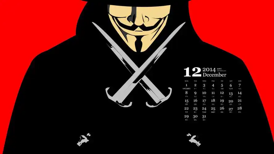 黑色炫酷的v字仇杀队桌面壁纸高清图片下载