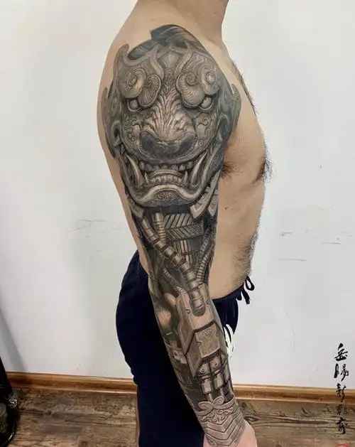 纹身师:岳恒纹身店:岳阳新刺客卓青作品纹身图片_手臂欧美写实肖像