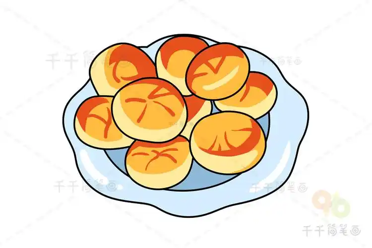 安徽小吃无为送灶粑粑简笔画