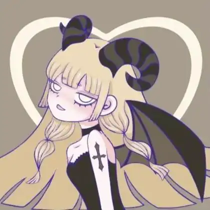 恶魔与天使一男一女情侣手绘头像图片