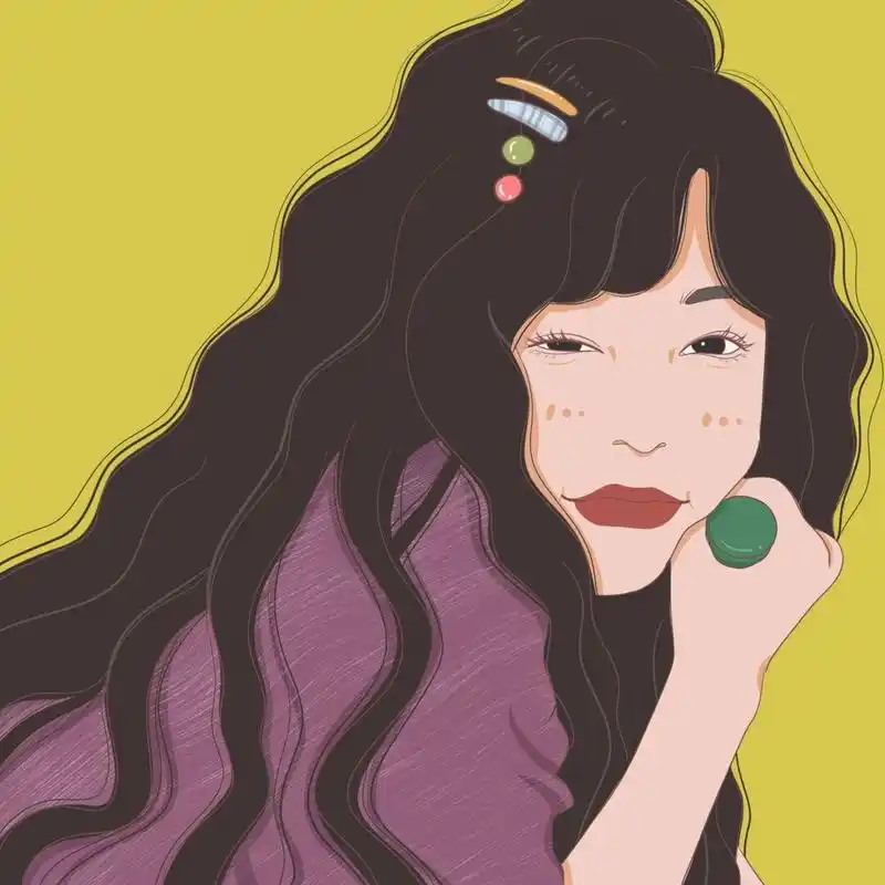 插画 | 头像 | 羊毛卷女孩来啦～ 图片92二改92商用92去签名