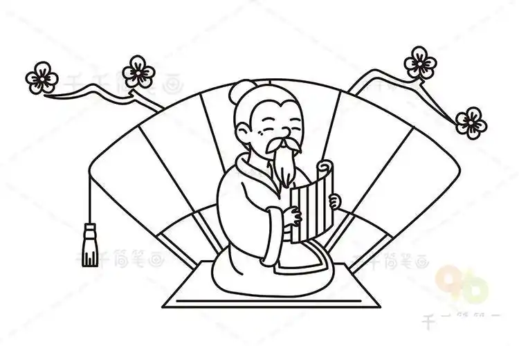 古代人物的简笔画古人书生的简笔画古代人怎么画古代人简笔画步骤诗人