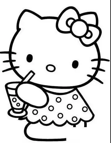 超萌可爱凯蒂猫卡通简笔画图片大全kitty猫简笔画