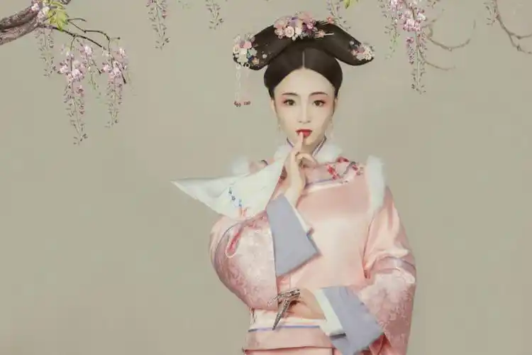 俏皮可爱96为主妆面是桃花妆,人面桃花相映红兰州约拍|古装写真|旗