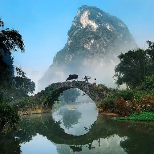 广东省清远英西古桥风光图片