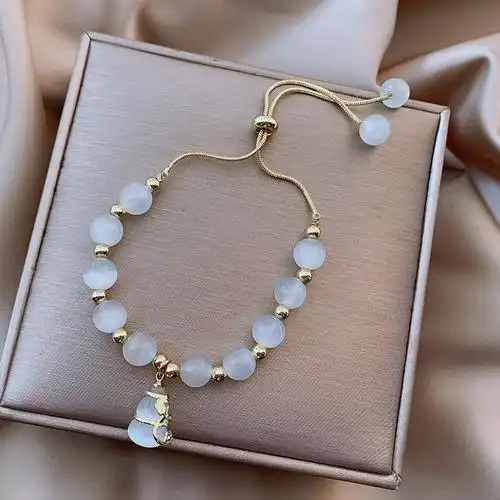 猫眼石手链女ins学生小众设计简约气质p韩版网红招财葫芦手饰手串