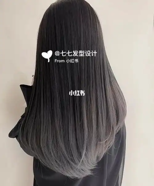 2022超火97黑发渐变深灰发尾染神仙发色又酷一点又想仙女一点,不能