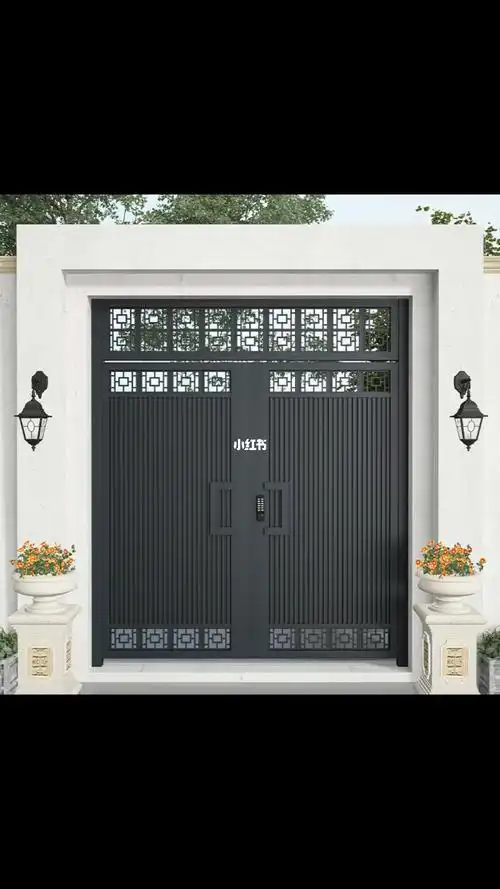 定制简约现代铝艺庭院大门不锈钢对开门
