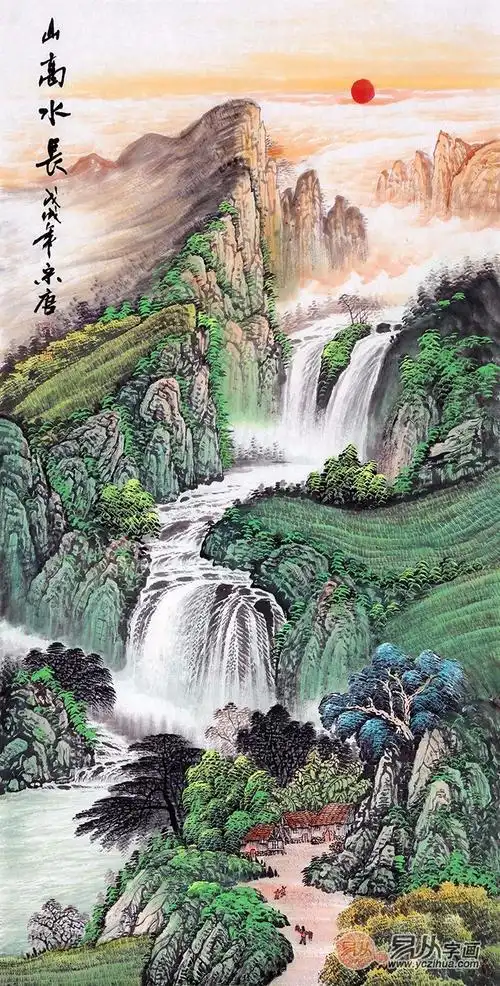 艺术家宋唐老师笔下竖屏条山水画欣赏【图】