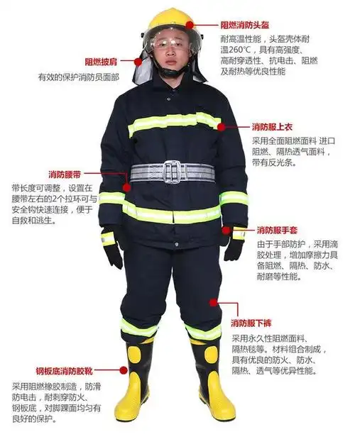 防火服 消防员衣服全套套装02款消防服套装5件套加厚阻燃战斗服