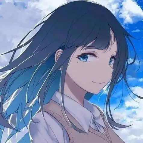 动漫女孩侧颜加回头杀适合做头像超仙长发飘逸动漫女孩动漫女