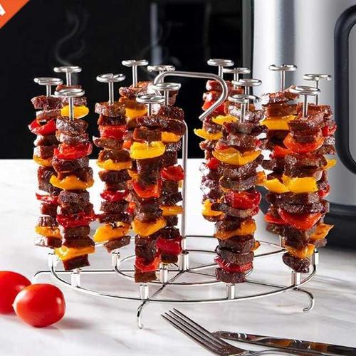 vertical skewer 12 food grade stainless steel skewers stand