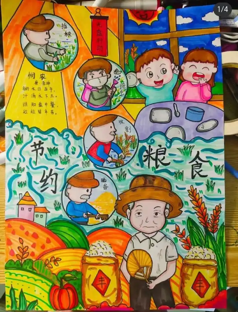 节约粮食.光盘行动 节约珍惜粮食 #画画 #手抄报 #绘画  - 抖音