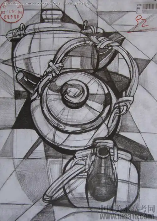 2015年四川美术学院设计素描高分卷17