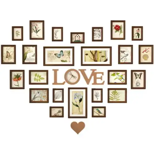 心形照片墙装饰创意个性爱心相框墙挂墙婚房结婚婚纱照洗照片组合