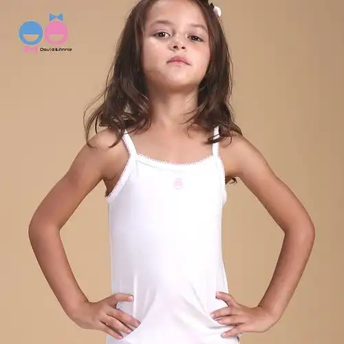大卫安妮女童吊带透气宝宝中大童速白色内衣背心背心吊带
