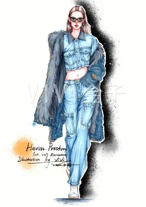 马克笔手绘服装效果图服装设计考研