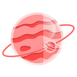 卡通彩色星球插画