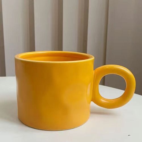 陶瓷莫兰迪绿马克杯ins风燕麦早餐咖啡杯情侣水杯简约家用杯子