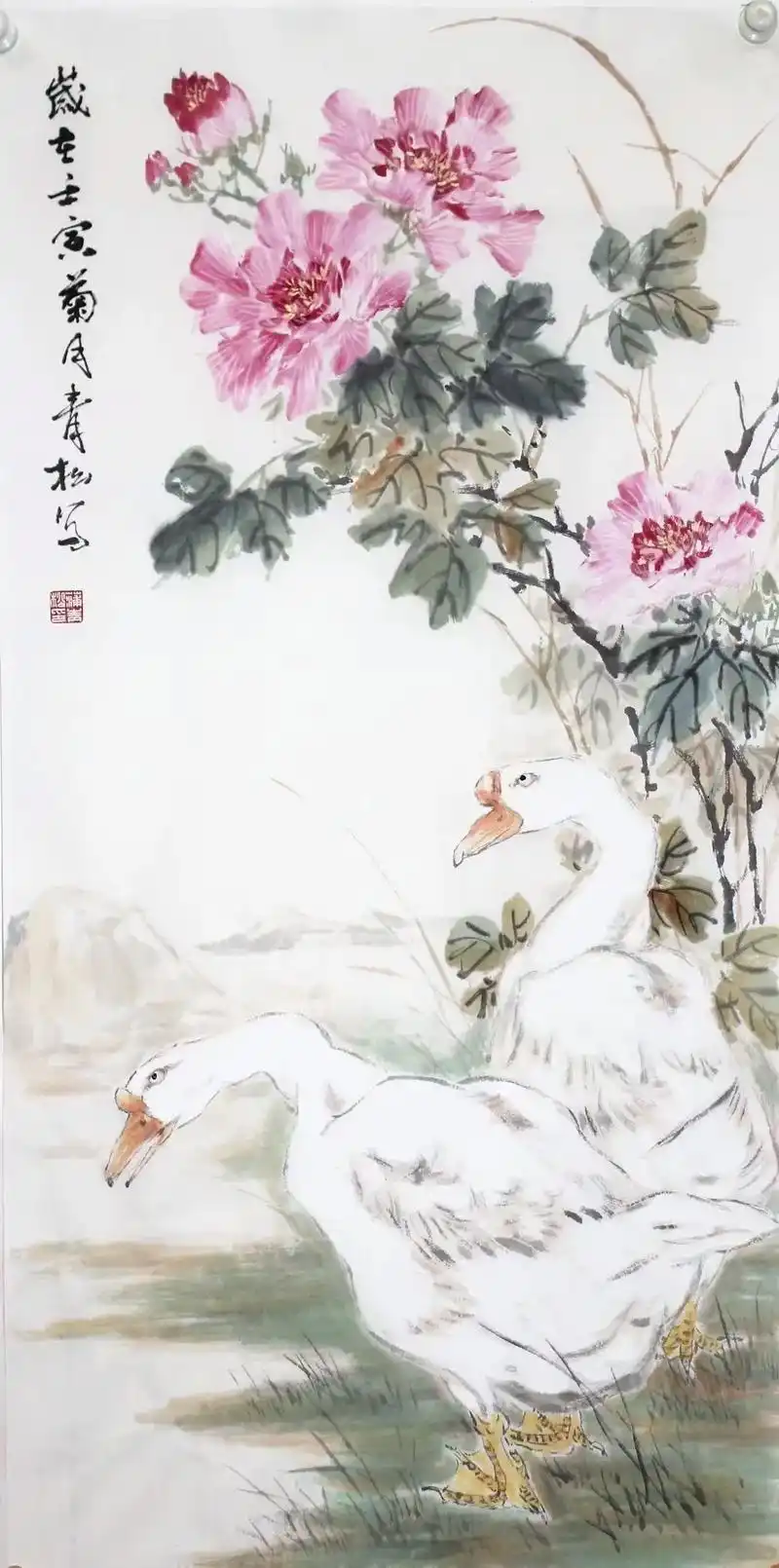 蒲青松写意作品 50*100cm.蒲青松,字松客,号花果山主 - 抖音