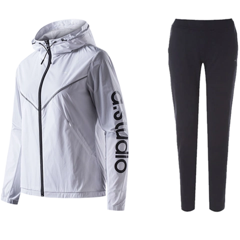 安踏运动套装女两件套2019秋新款官网正品休闲外套卫衣运动上衣女