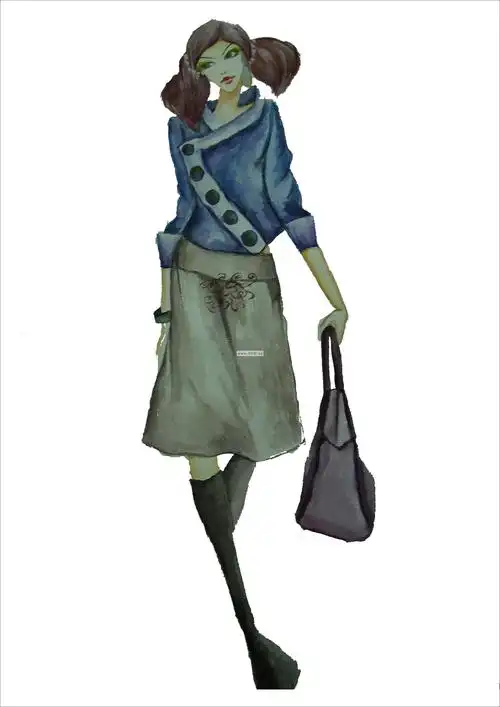 女装休闲设计手稿图-女装休闲款式效果图-cfw服装设计