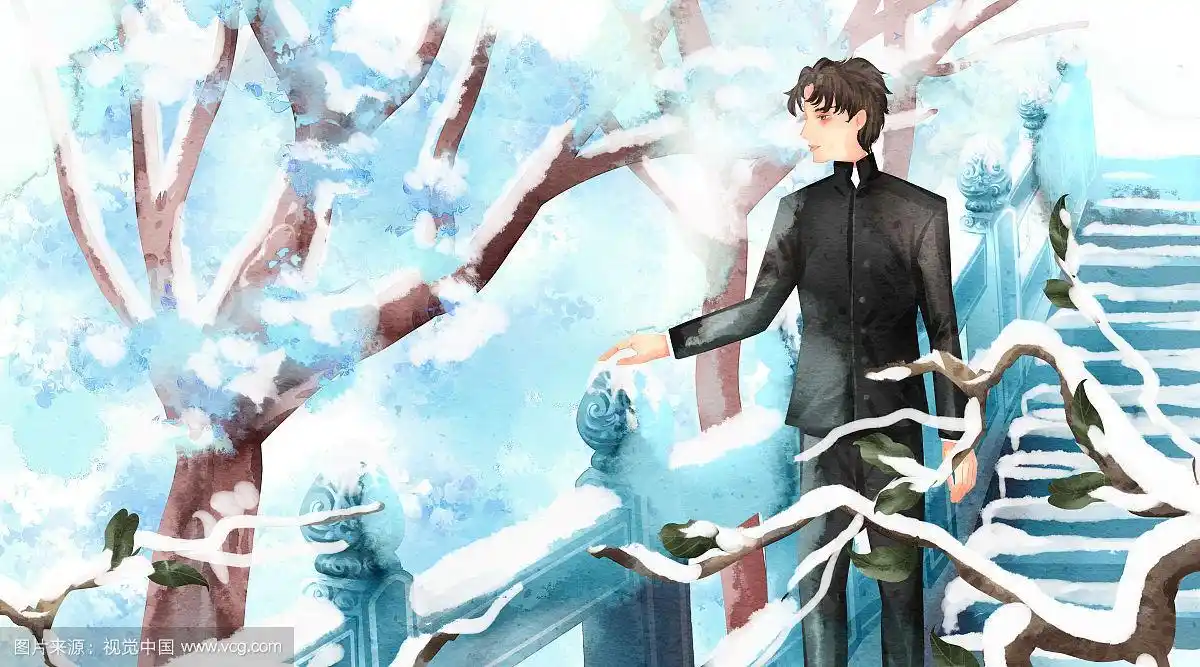 水彩风格民国男性插画