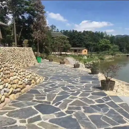 青石板碎拼石 花园踏脚石 景观毛石乱毛石 花岗岩长石条
