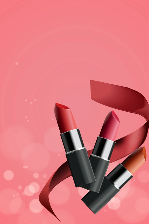 矢量女性美妆唇彩背景