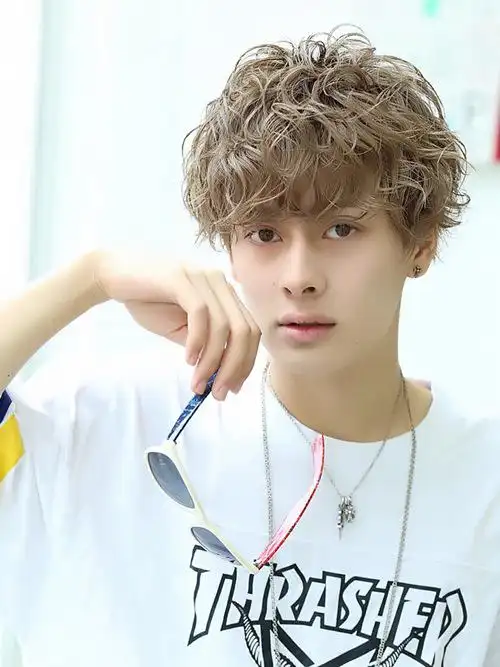 男生亚麻色染发图片效果 夏天暗黄色染色发型(3)