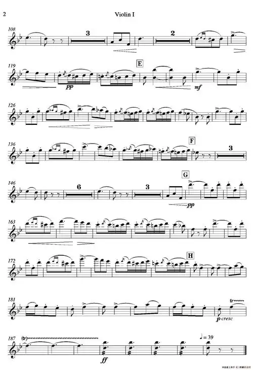 饮酒歌管弦乐队2把小提琴分谱