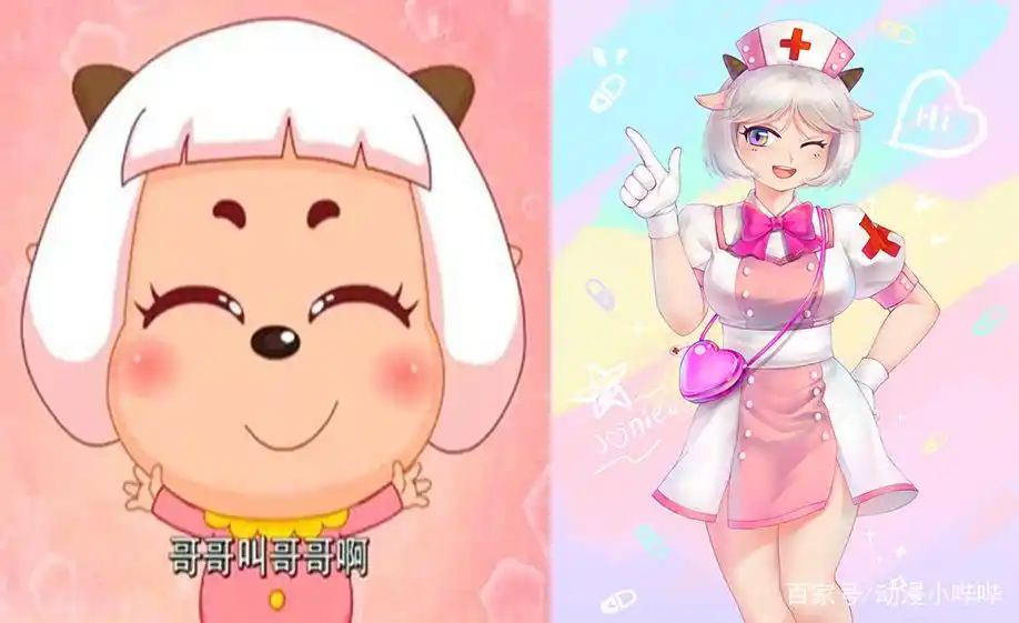 喜羊羊"成熟风"拟人,冰冰羊化身小护士,红太狼御姐身材太养眼