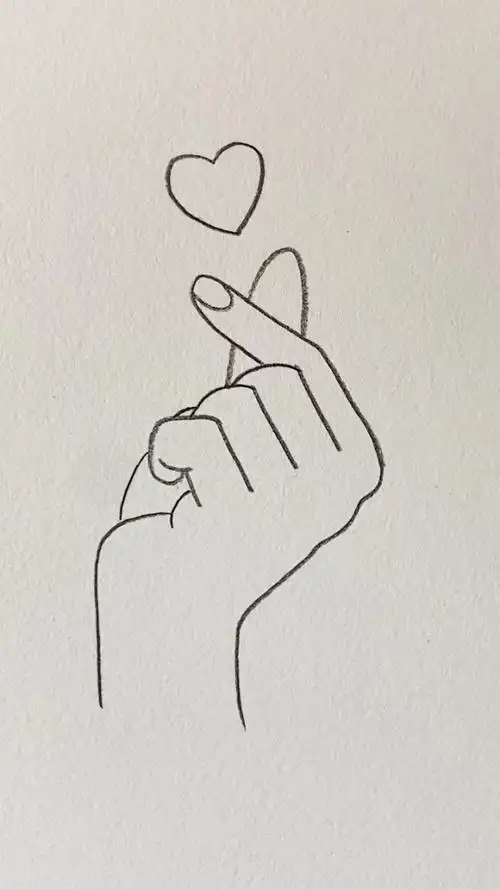 比心手势画法,一起来画吧!