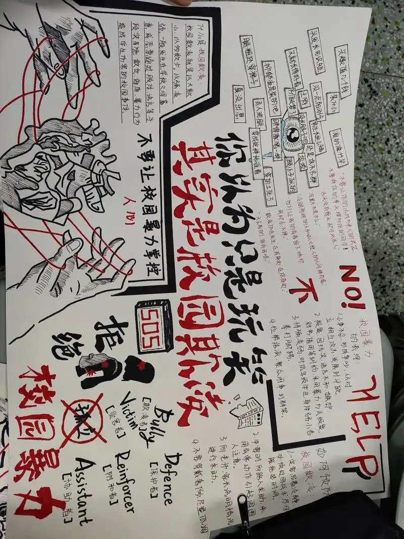 防校园欺凌手抄报 防校园欺凌手抄报