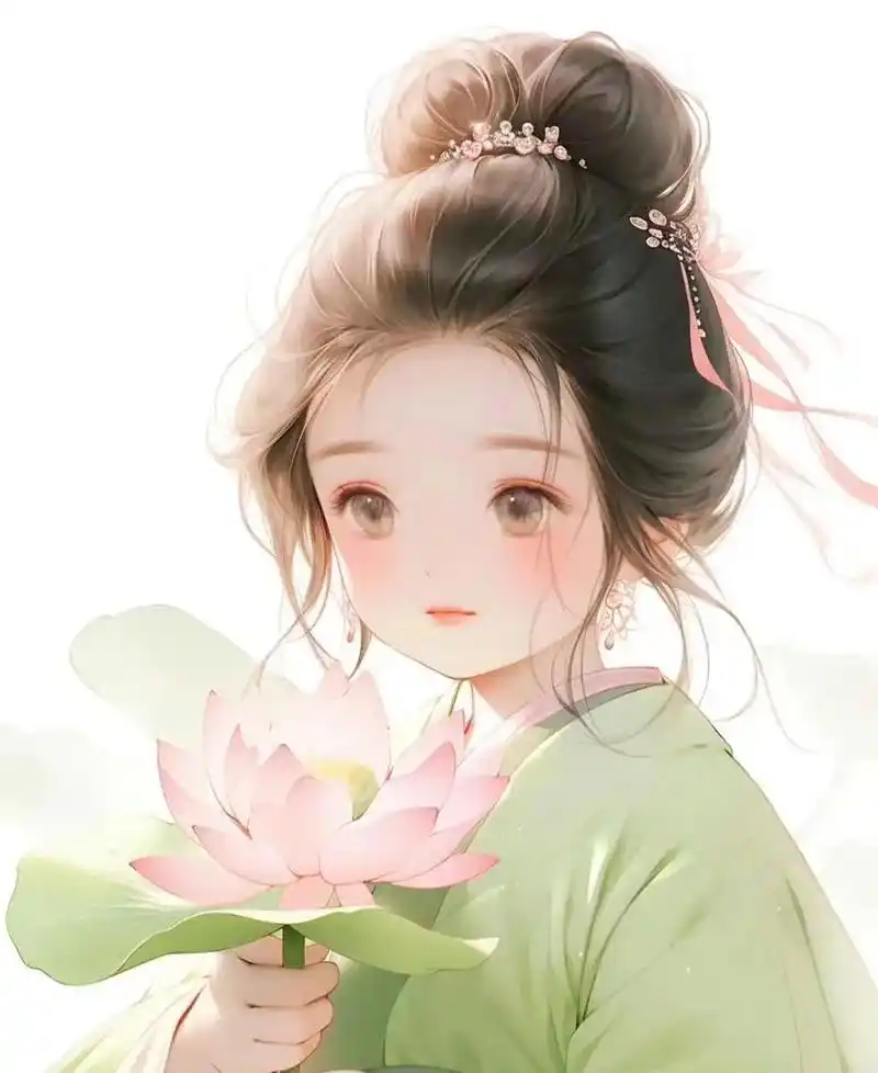 佛系头像.敲萌q版佛系红莲少女可爱头像 #二次元 #古风 - 抖音