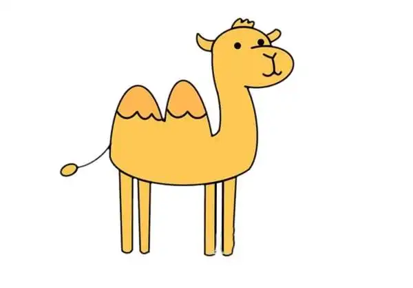 步骤五:简单上颜色,这样卡通骆驼简笔画就完成了!