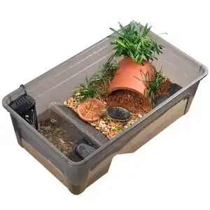 乌龟缸黄缘专用饲养箱造景生态大号缸水陆两栖半水龟躲避龟缸家用