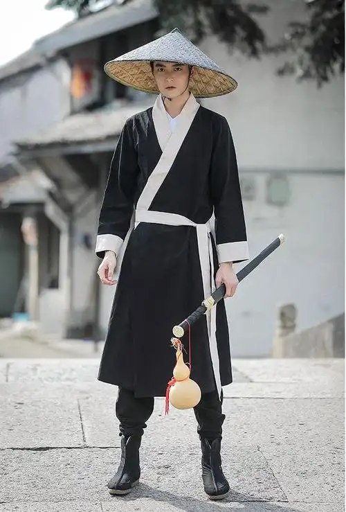 古代汉服男装侠客传统服装秦汉宋武侠长袍影视演出夜行衣毕业班服