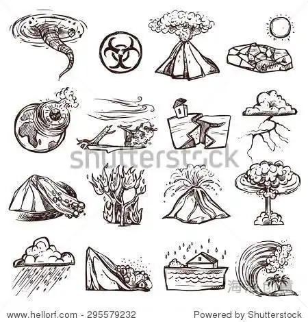 海啸动物的简笔画